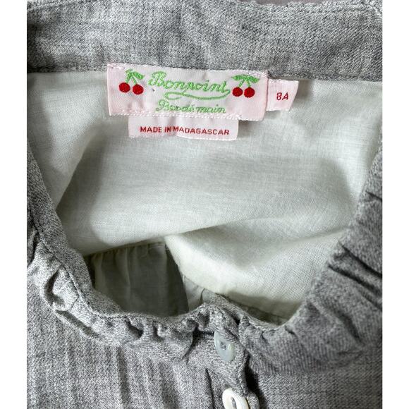 Bonpoint Gray Smocked Viscose/Wool Blend Tamsin Dress Girls 8 Yrs - Picture 5 of 5